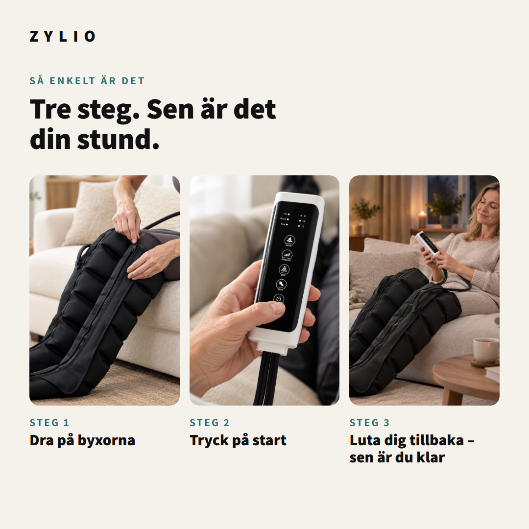 Tre steg: dra på byxorna, tryck på start, luta dig tillbaka
