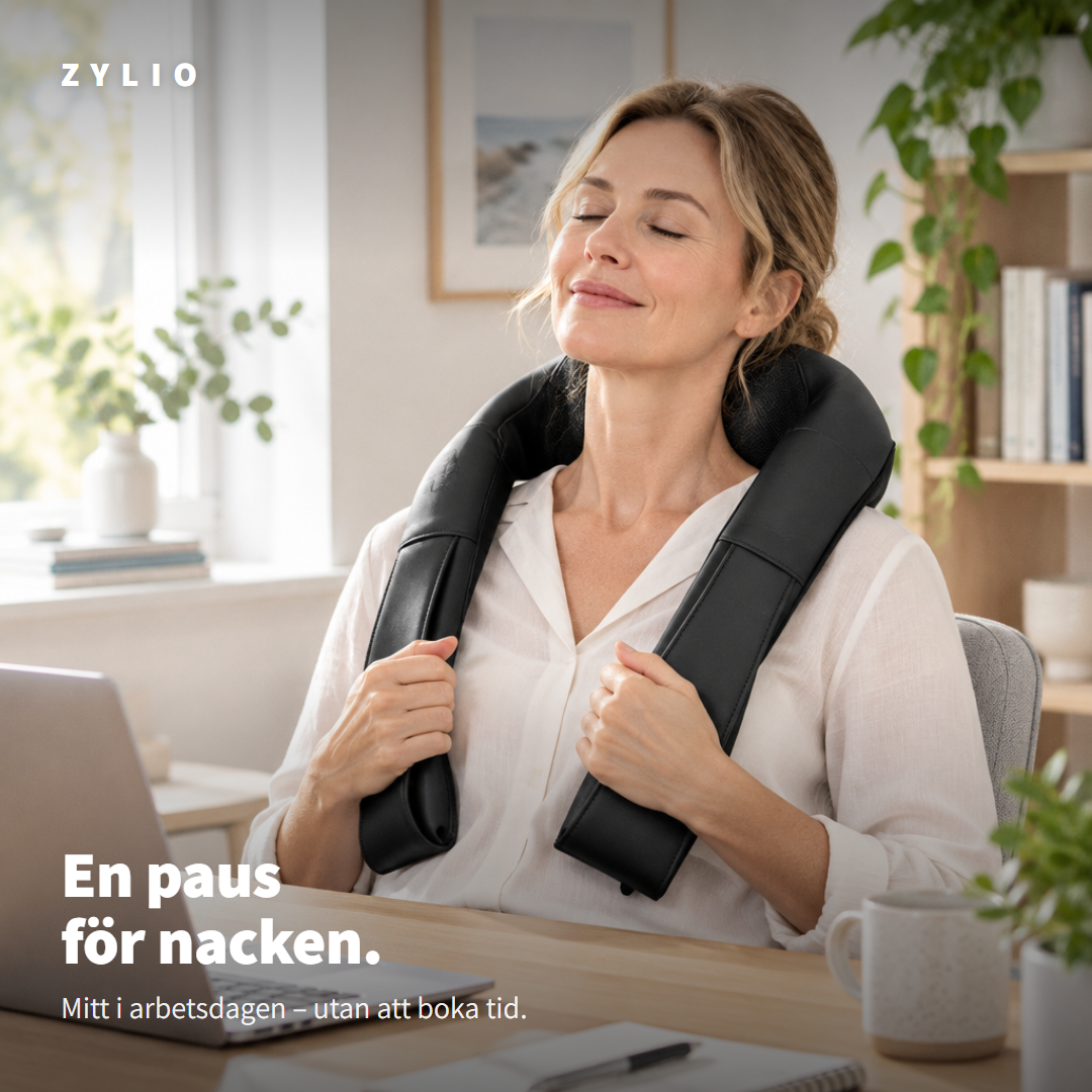 Paus för nacken vid skrivbordet med Zylio Neck